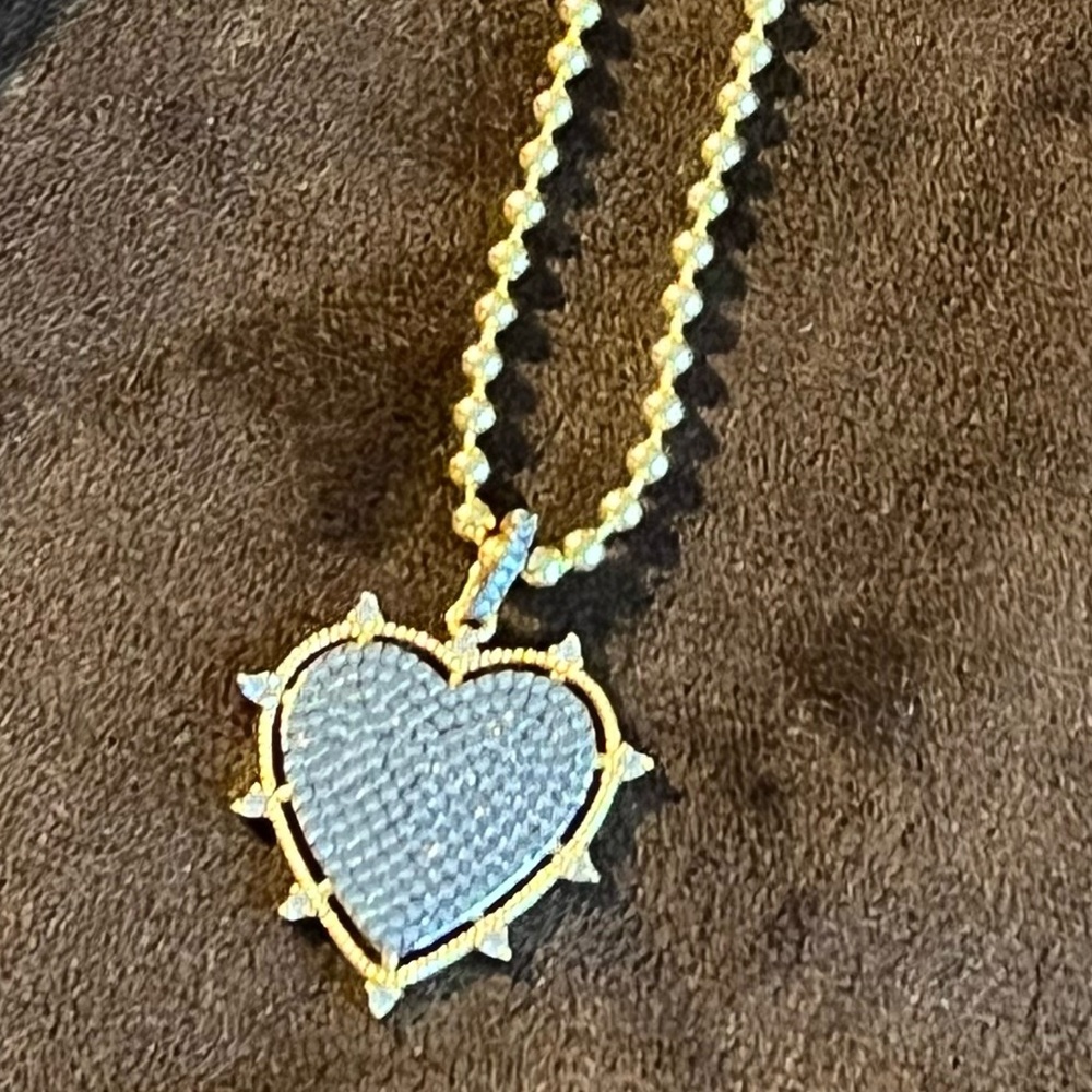 Two tone heart necklace